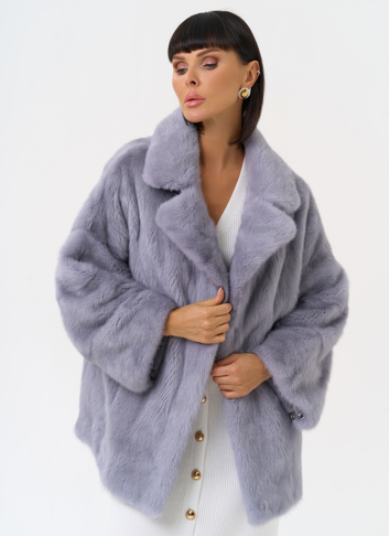 Куртка из меха норки с английским воротником