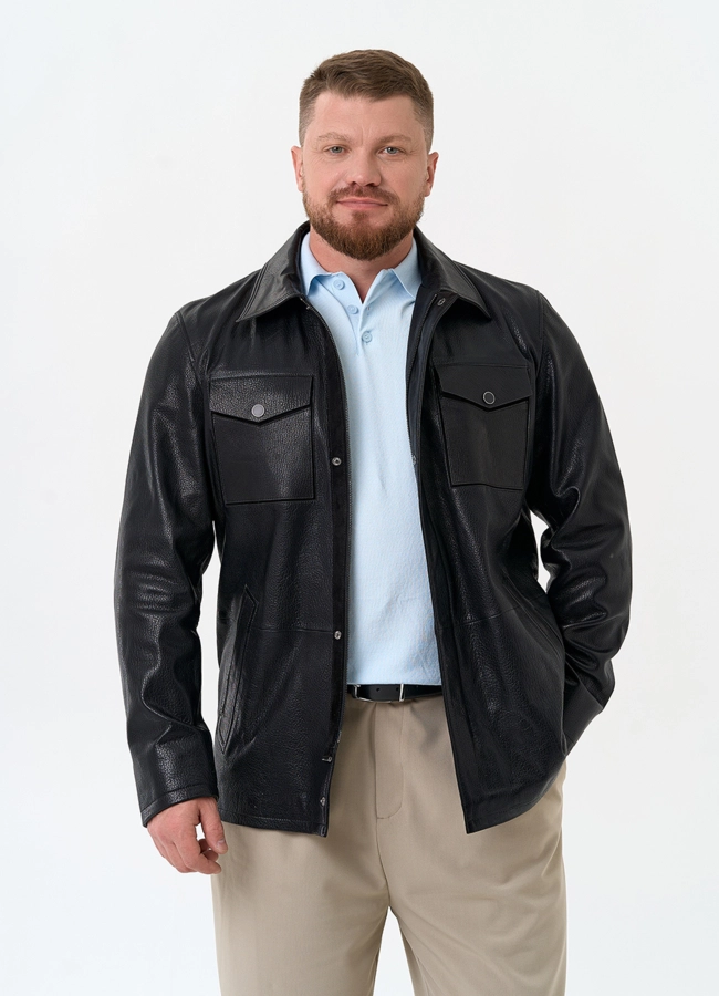 Мужская куртка из натуральной кожи модель № 32861 универмаг малина
