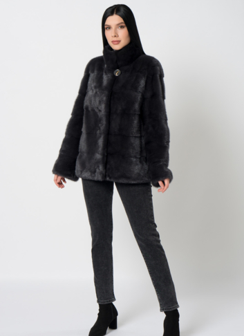 Куртка из норки в сером цвете