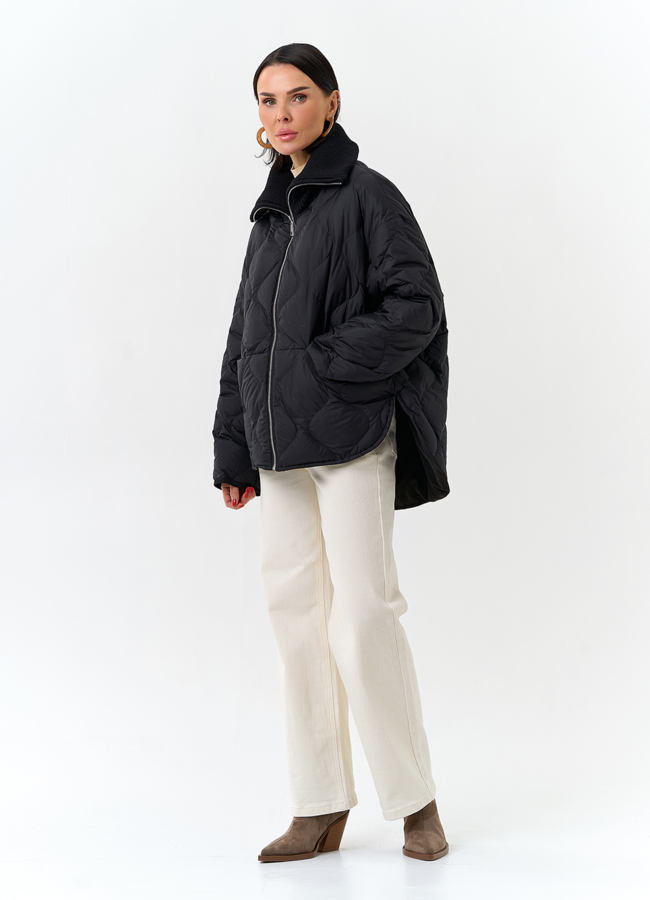 Женская двухсторонняя куртка с высоким воротником модель № 32665 в рассрочку