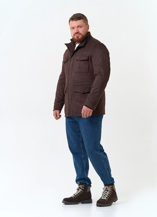Мужская парка из эко замши модель № 33197 универмаг малина фото