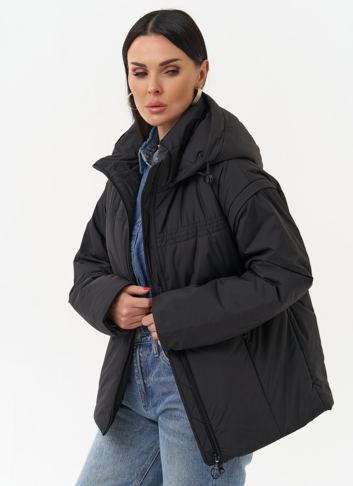 Женская утепленная куртка со съемными рукавами