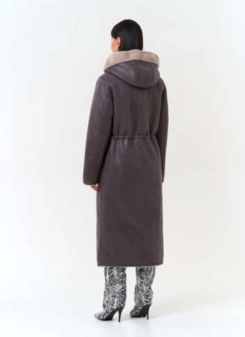 Женская дубленка из эко замши