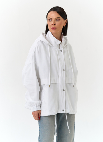 Женская джинсовая куртка с капюшоном