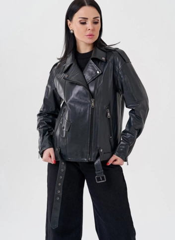 Женская куртка-косуха из натуральной кожи
