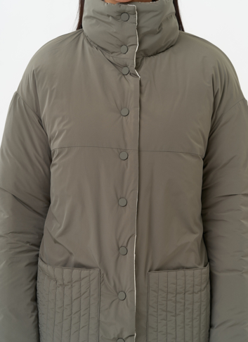 Женская двухсторонняя куртка с воротником стойкой