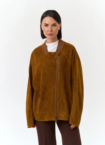 Женская куртка из натуральной замши фото