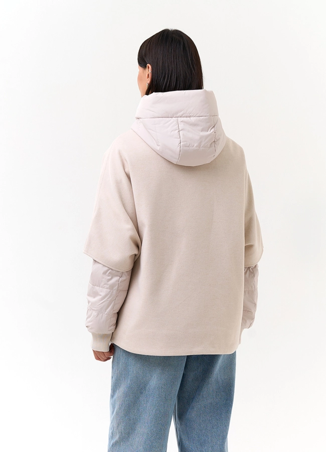 фото Женская куртка накидка с капюшоном модель № 33800