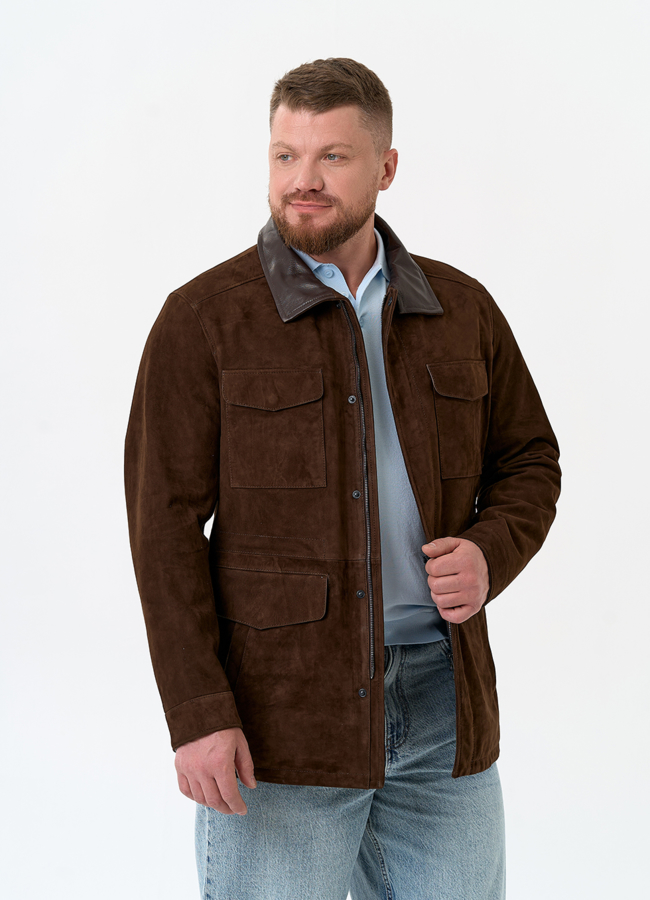 Мужская куртка из натуральной замши модель № 32744 универмаг малина