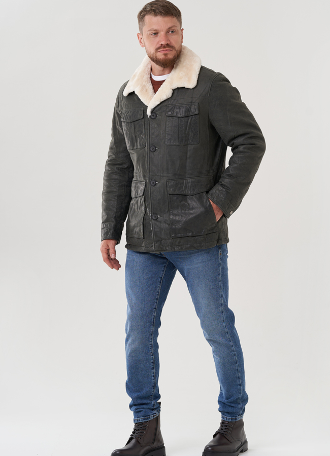 Куртка мужская из натуральной кожи  модель № 82314 универмаг малина