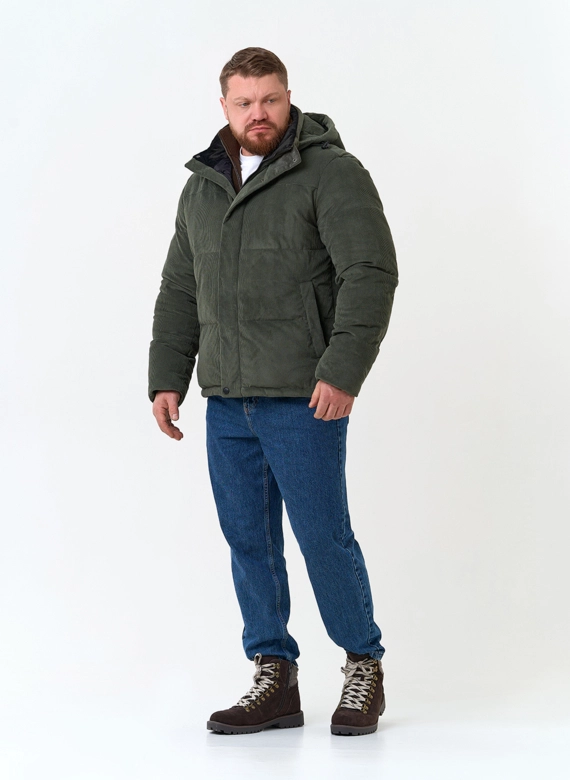 Мужской пуховик с капюшоном фото