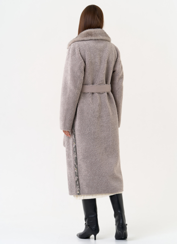 Женская двухсторонняя дубленка из эко замши