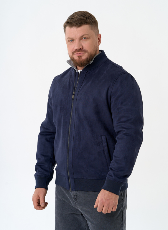 Мужская куртка бомбер из эко замши