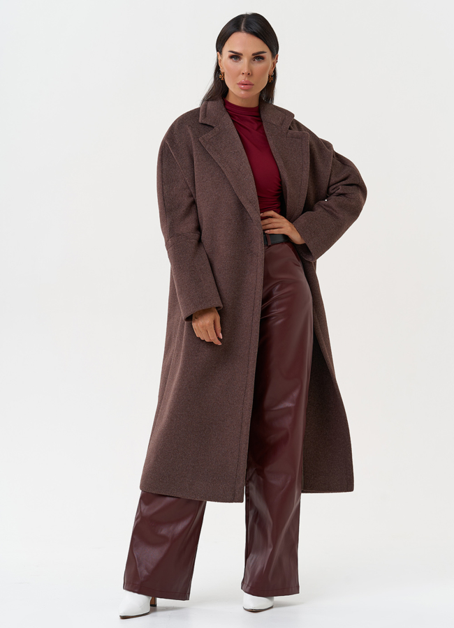 Женское пальто с английским воротником модель № 31208 в рассрочку