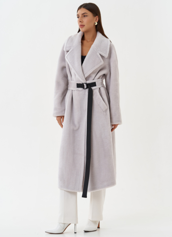 Пальто из шерсти с поясом