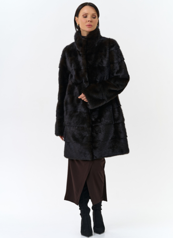 Поперечная шуба из норки