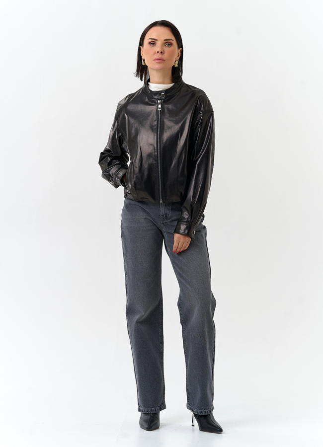 Женская короткая куртка из натуральной кожи  модель № 32530 универмаг малина