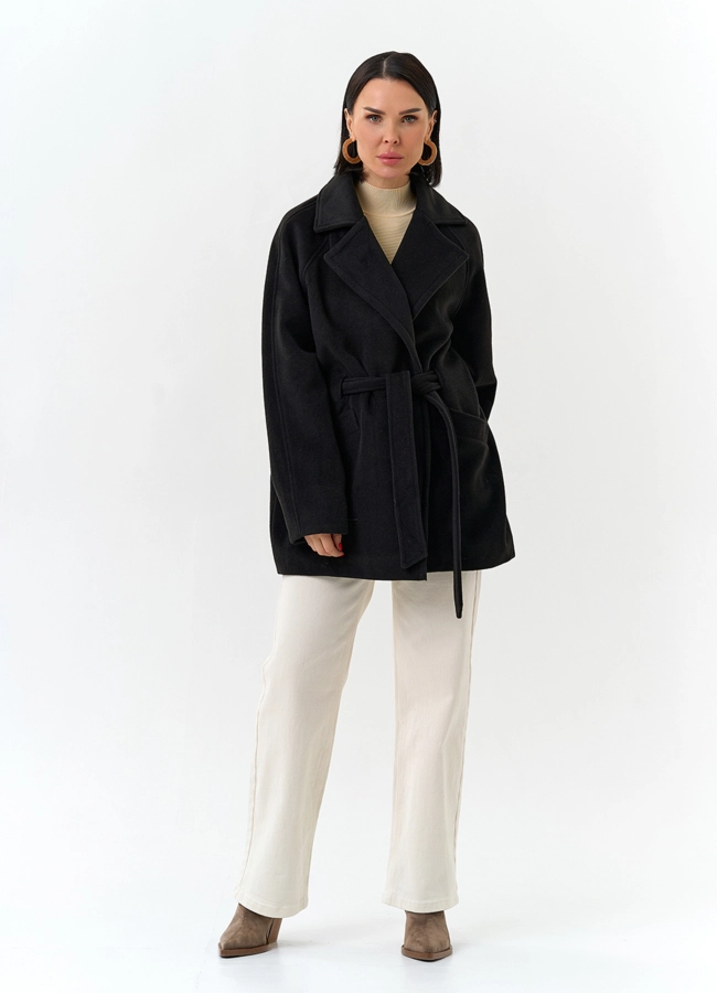 Женское пальто со съемный капюшоном модель № 32698 в кредит