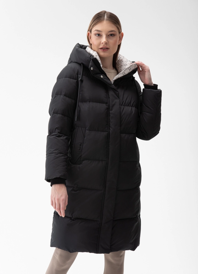 Женский пуховик с капюшоном  модель № 28409 в кредит