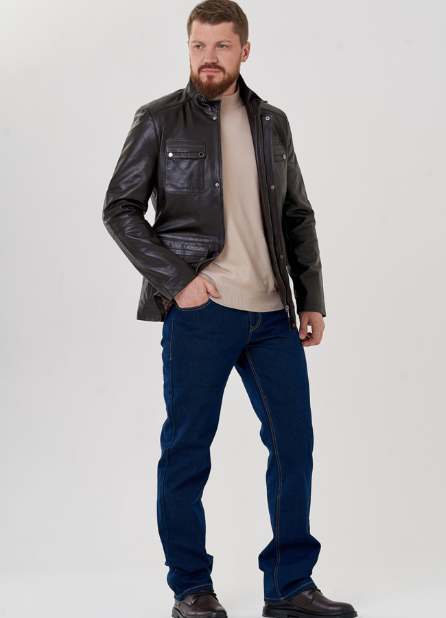 Мужская кожаная куртка  модель № 23412 в рассрочку