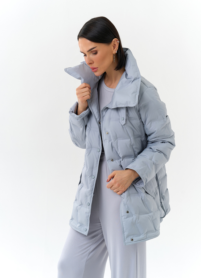 Женская куртка с декоративным поясом модель № 32661 универмаг малина