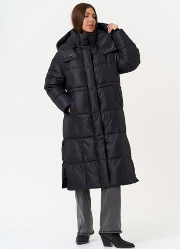 Женский пуховик черного цвета